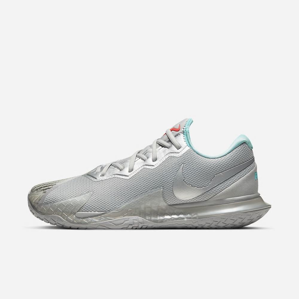 Chaussure De Tennis Nike NikeCourt Air Zoom Vapor Cage 4 Argent 6317-092 Metallic Silver/Light Aqua/Laser Crimson/Metallic Silver Homme | OSN-24085965